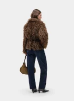Zoya Brown Shearling Short Coat - Image 2