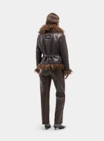 Zoya Brown Shearling Short Coat - Image 3