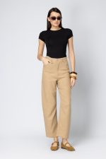 Elise beige barrel pants