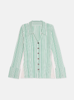 Giulia Green Striped Knitted Top - Image 4