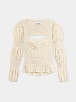 Mary Ecru Textured Blouse - Image 4