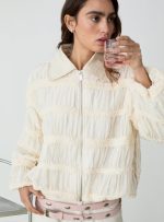 Kiara Ecru Bomber Jacket