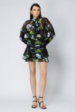 Noir Chiffon Mini Skirt - Image 2
